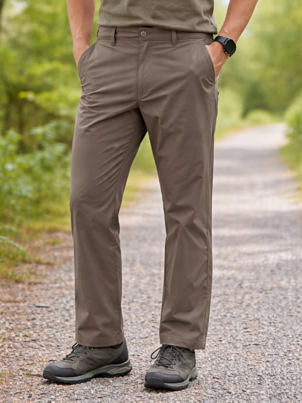 Men’s Tech Grey Pants Casual hiking - 38"W Short hemmed to 27" Leg Eddie Bauer